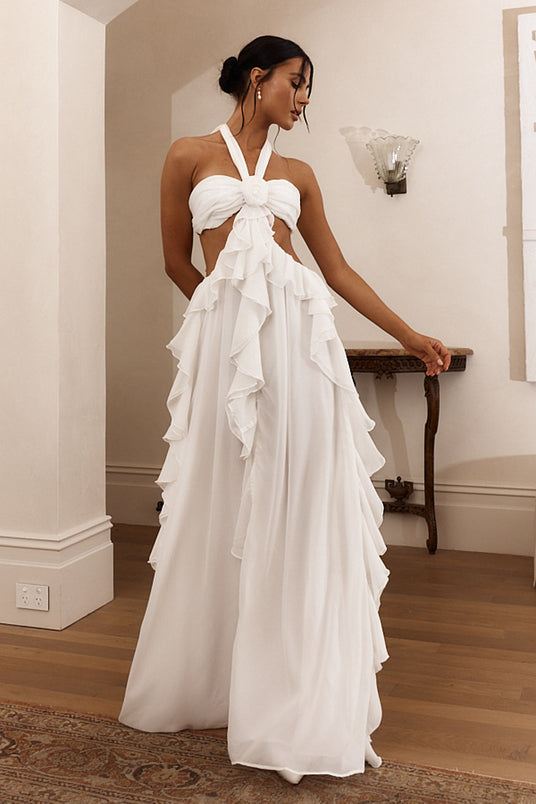 LF Fashion Women Gown White Dress - Buy LF Fashion Women Gown