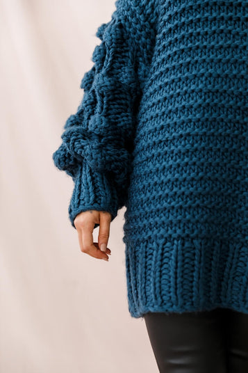 Shop the Moscow Chunky Knit Oversized Sweater Teal | Selfie Leslie