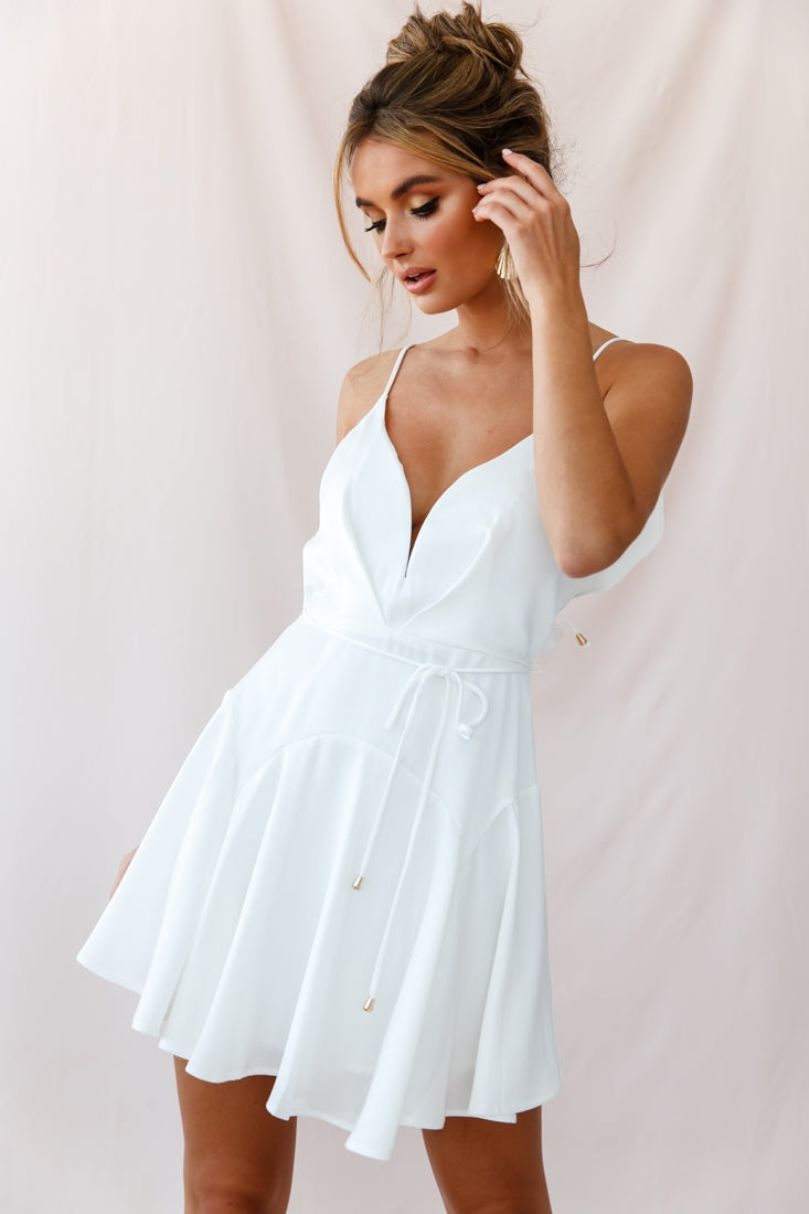 Shop the Valley Ruffle Tie-Up Back Dress White | Selfie Leslie