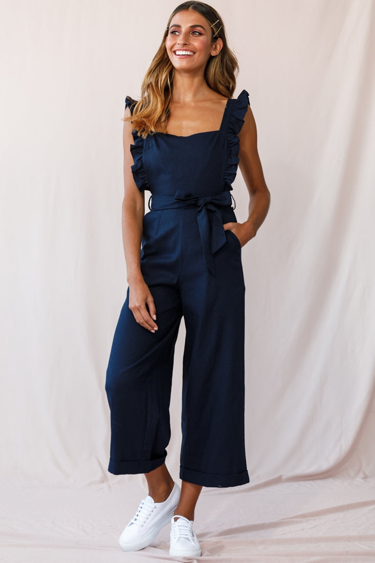 pinafore culotte jumpsuit