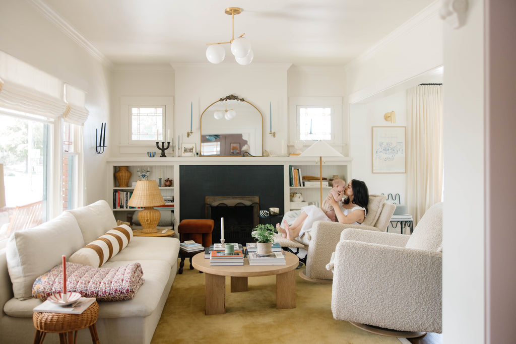 eclectic style home living room with recliners