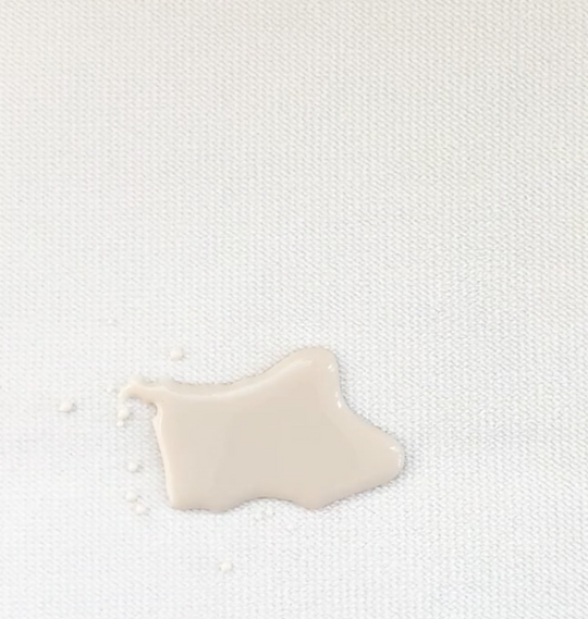 Oilo's Velvet Ivory Fabric: Baby Formula Stain Test