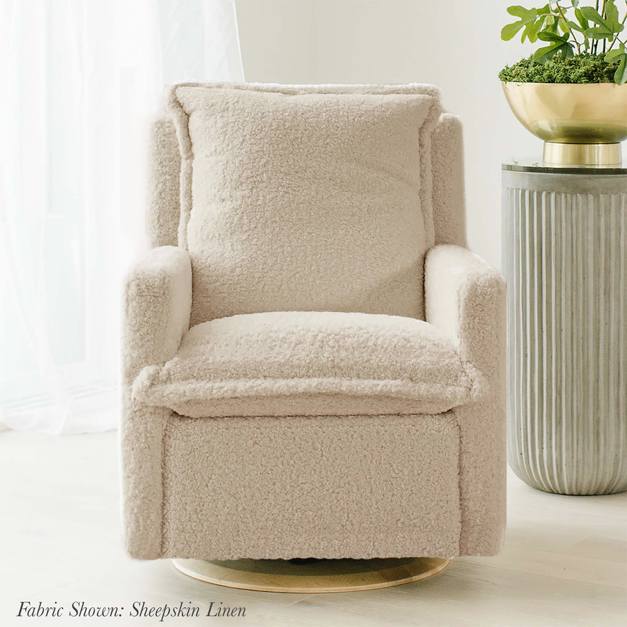 linen nursery glider