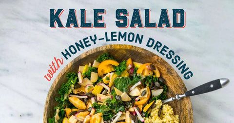 Kale salad with honey-lemon dressing - brunch recipes with honey