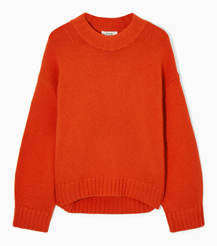 Cos orange crew neck jumper