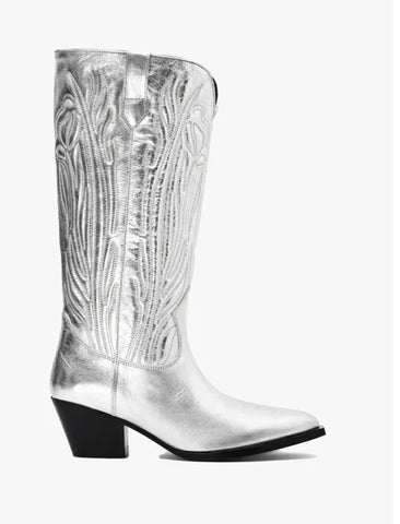 Cos embroidered silver cowboy boot