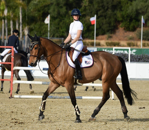 Georgie Strutton with Equine America branded saddle cloth