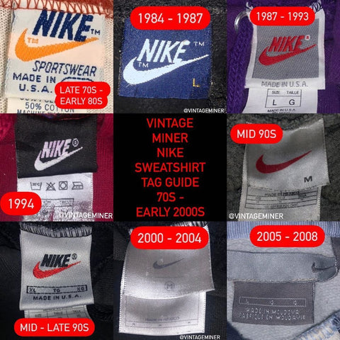 Vintage Nike Tag Guide 