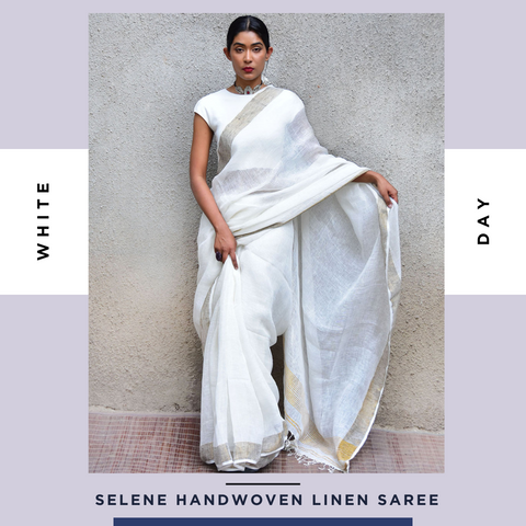 Handwoven linen | linen sarees | linen saree online | chidiyaa