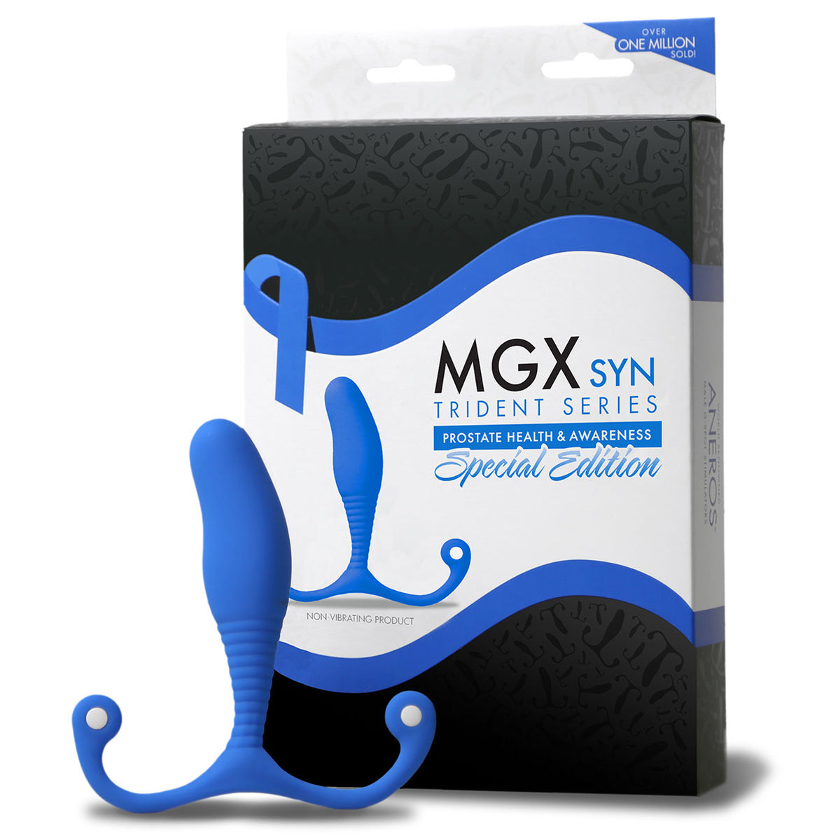 Aneros Mgx Syn Trident Blue Male Prostate Massager Couples Co 6668