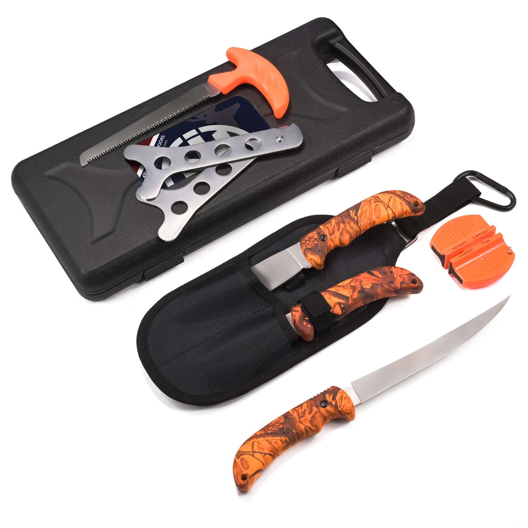 Survival Knife Set, Fixed Blade Knife with Sheath, Hatchet Knife, Flas -  Knine Outdoors