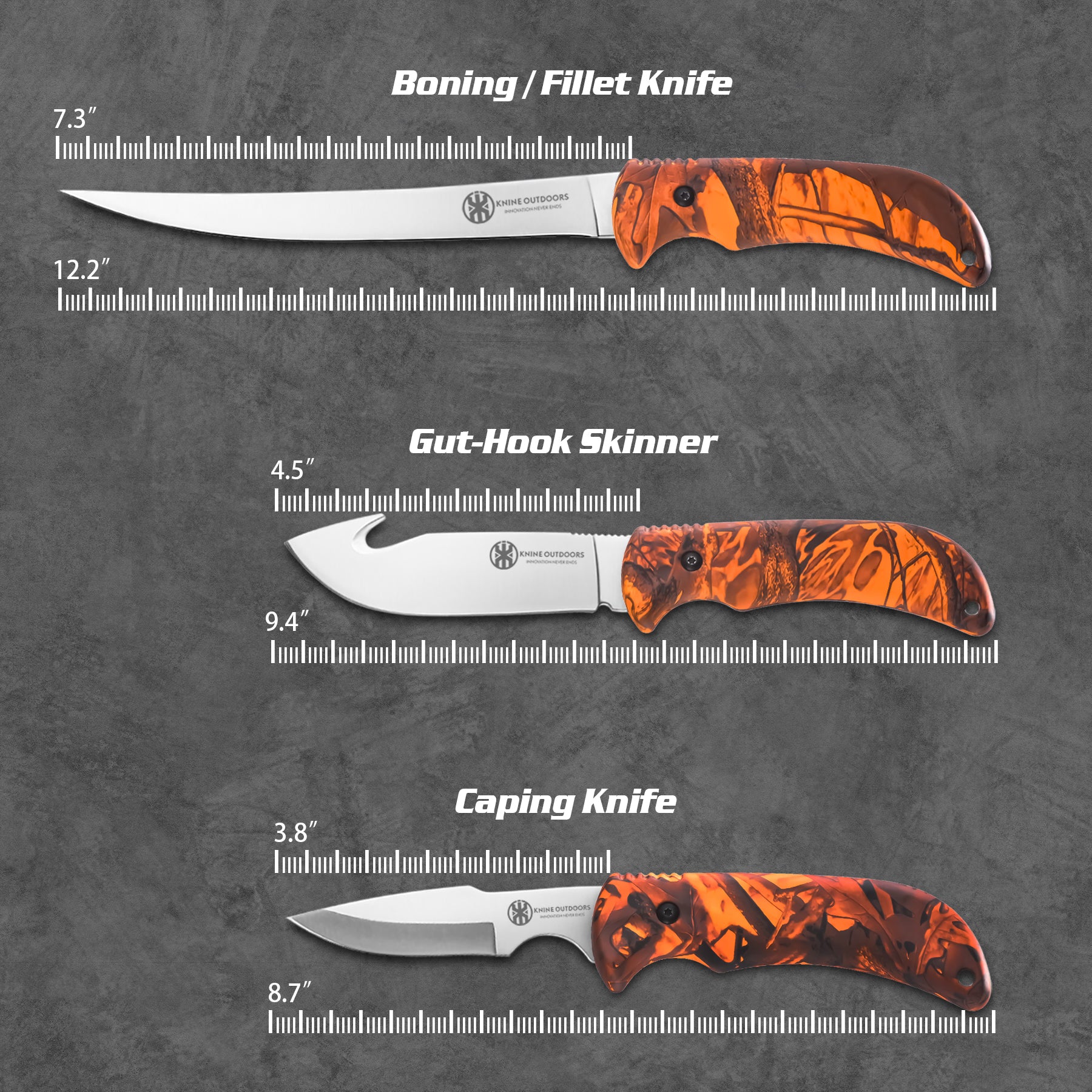  KNINE OUTDOORS Hunting Deer Knife Set Field Dressing