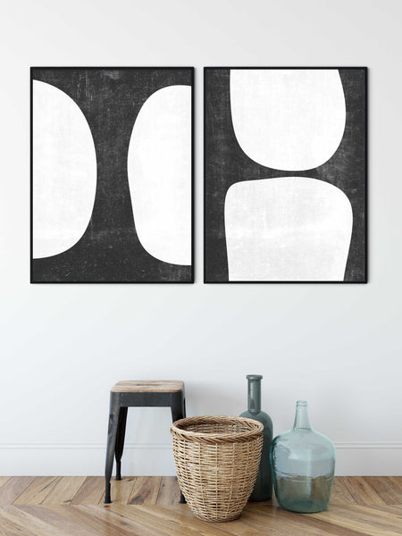 a collection of monochrome prints for offices