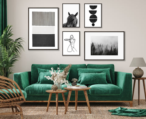 Living room wall art - a monochrome gallery of prints to add style to your lounge
