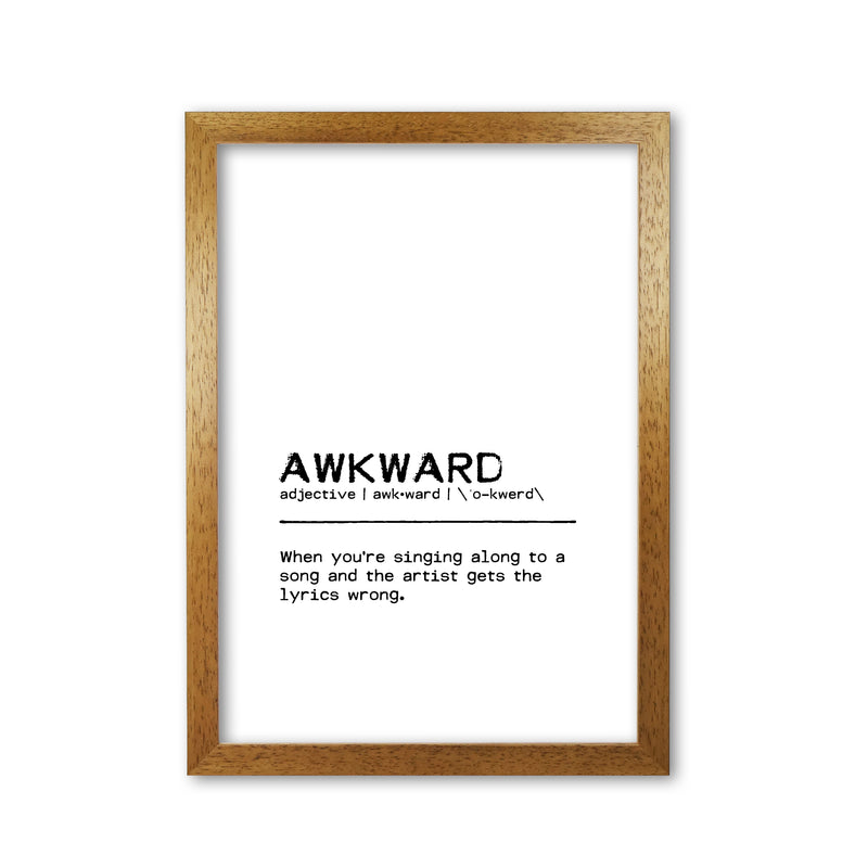 Awkward Singing Definition Quote Print By Orara Studio Oak Grain