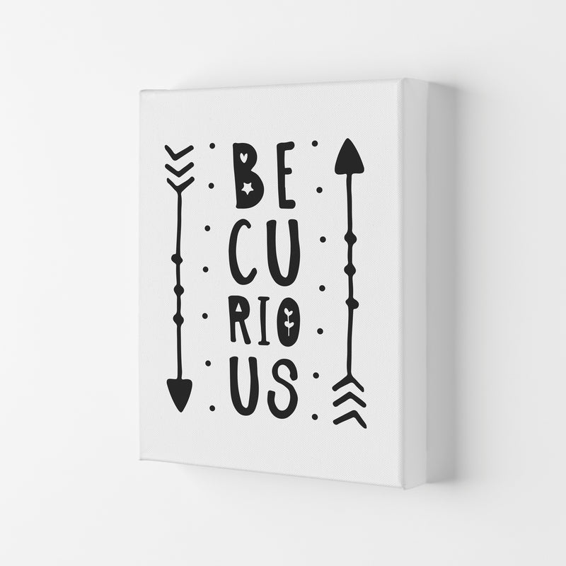 Be Curious Black Framed Typography Wall Art Print Canvas