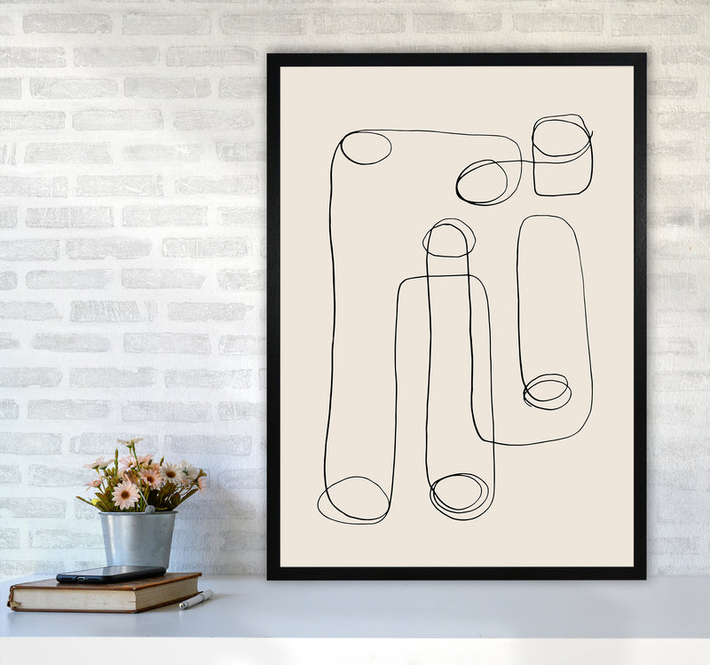Abstract Line Doodles By Planeta444 A1 White Frame
