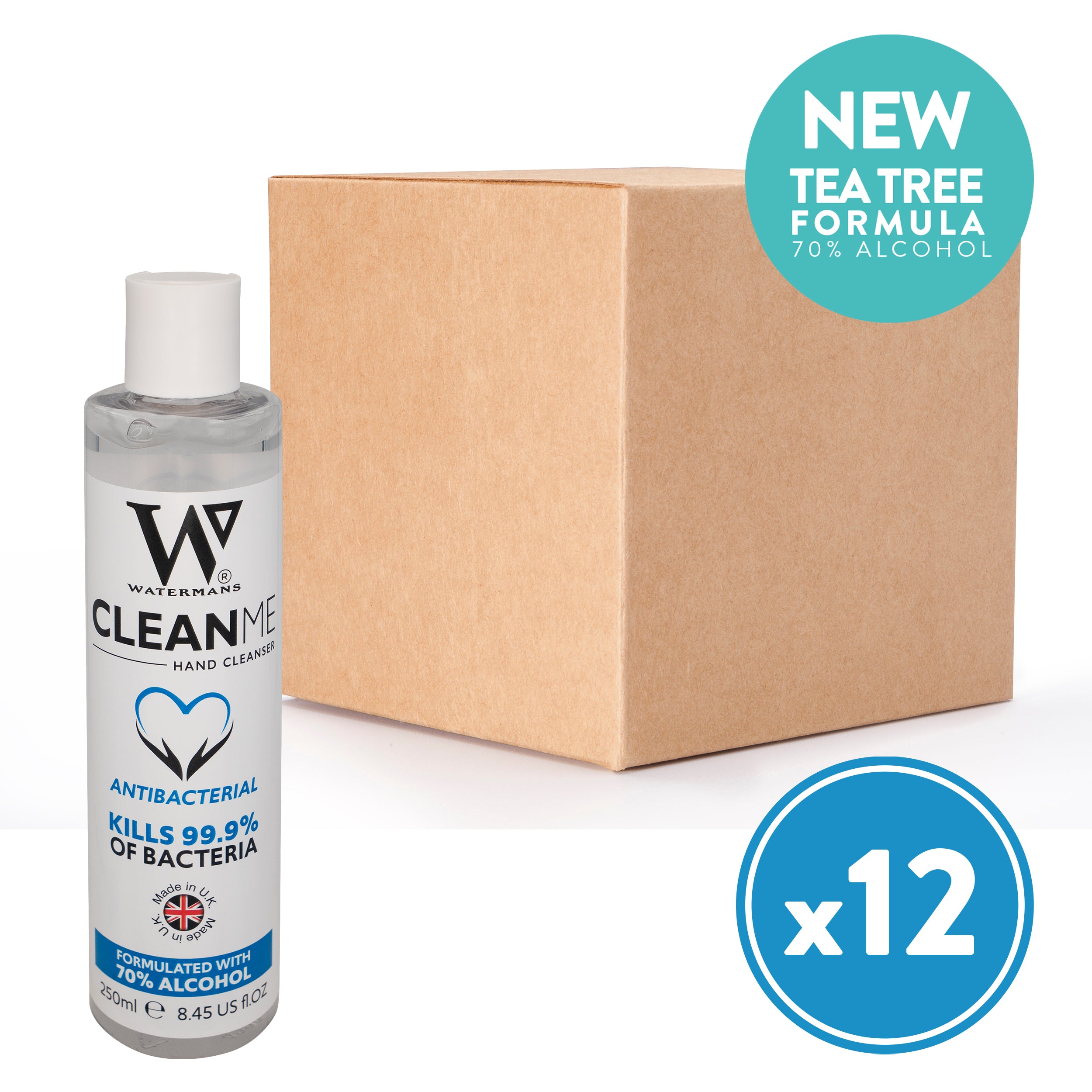 12 x 250ml CleanMe Alcohol Gel (PR) - Watermans Cosmetics product image