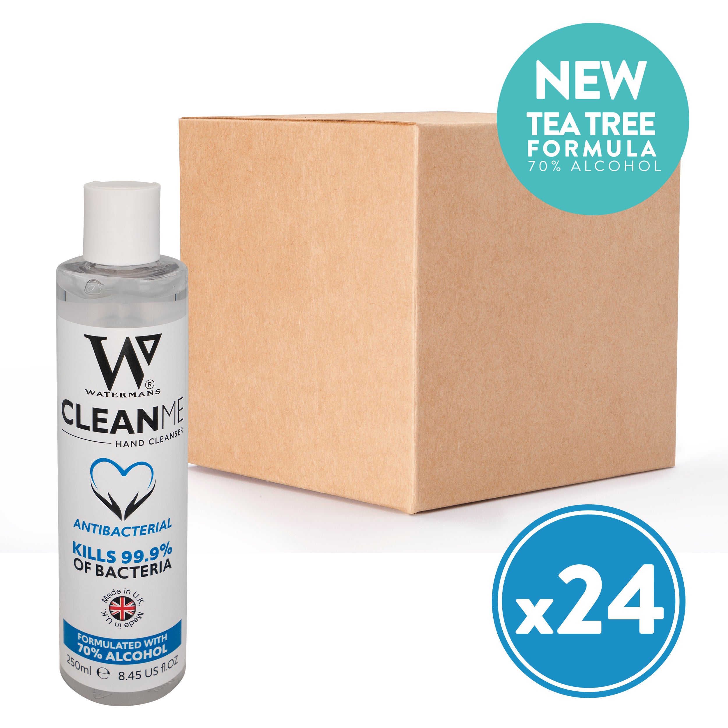 24 x 250ml CleanMe Alcohol Gel (PR) - Watermans Cosmetics product image