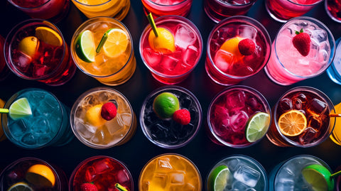 Selection of colorful mocktails