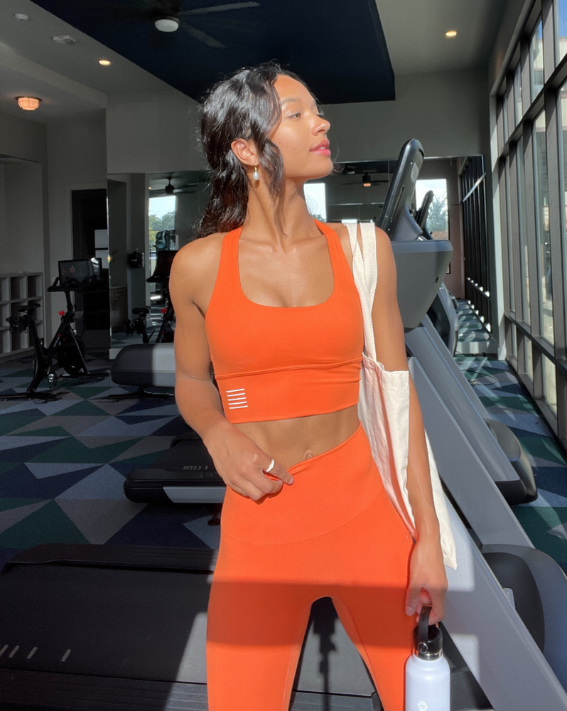 Shakti Simone cutout color-block ribbed stretch sports bra