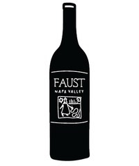 an illustrated bottle of Faust wine