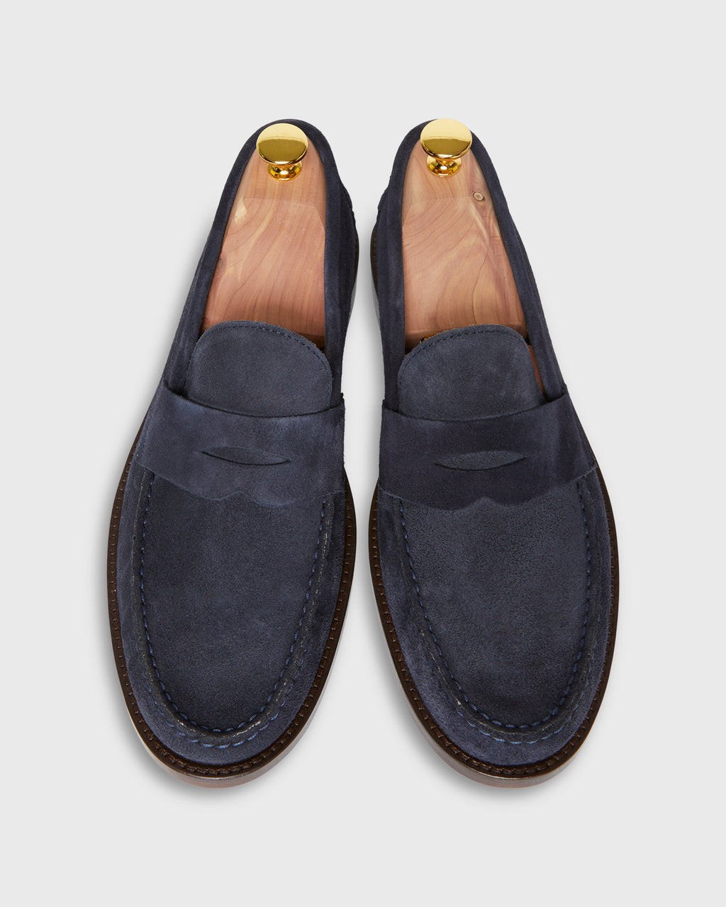 Suede Penny Loafers in Blue – childrenchic