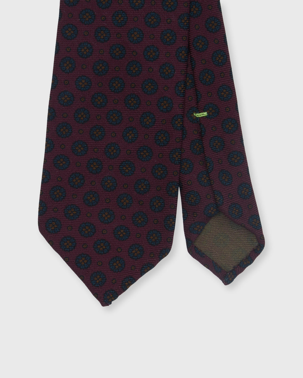 Wool Print Tie in Brown/Blue/Red Medallion