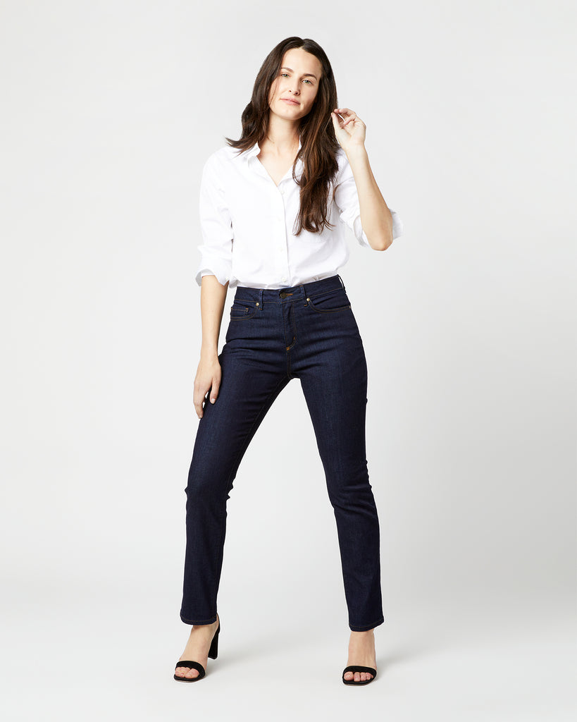 Straight Leg 5-Pocket Jean in Indigo Stretch Denim | Shop Ann Mashburn