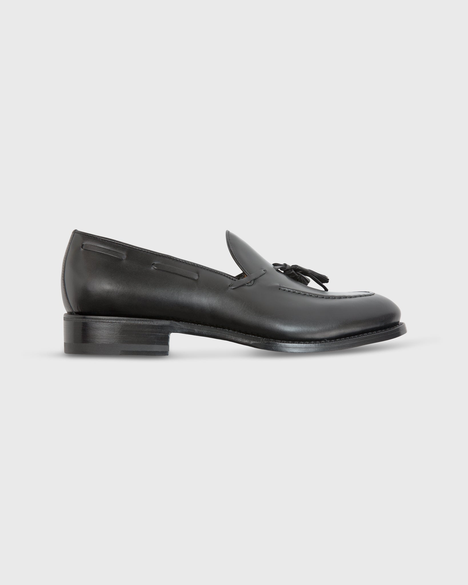 Italian Tassel Loafer in Black Calfskin | Shop Sid Mashburn