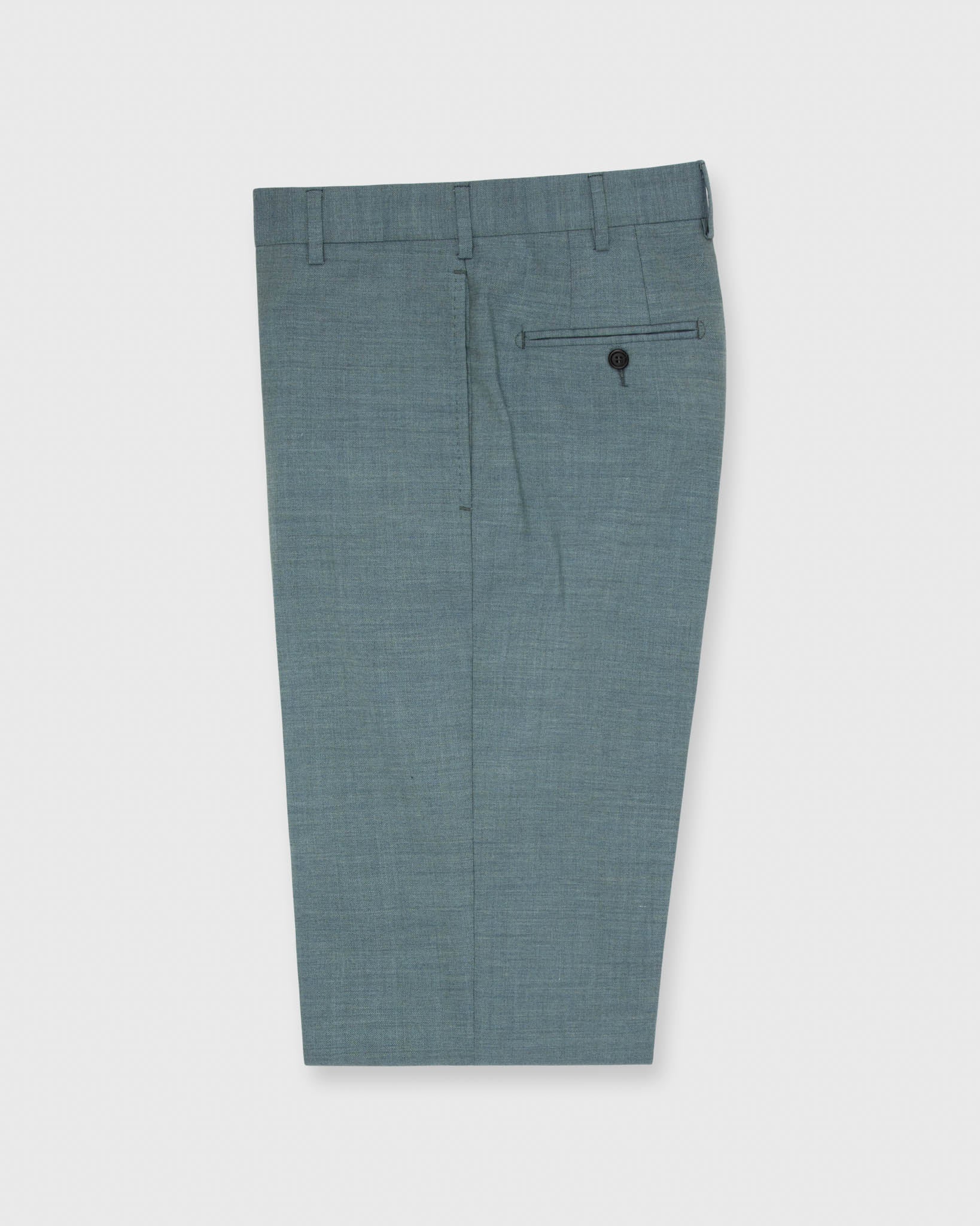 Basic Dress Trouser in Blue Sage Wool Hopsack