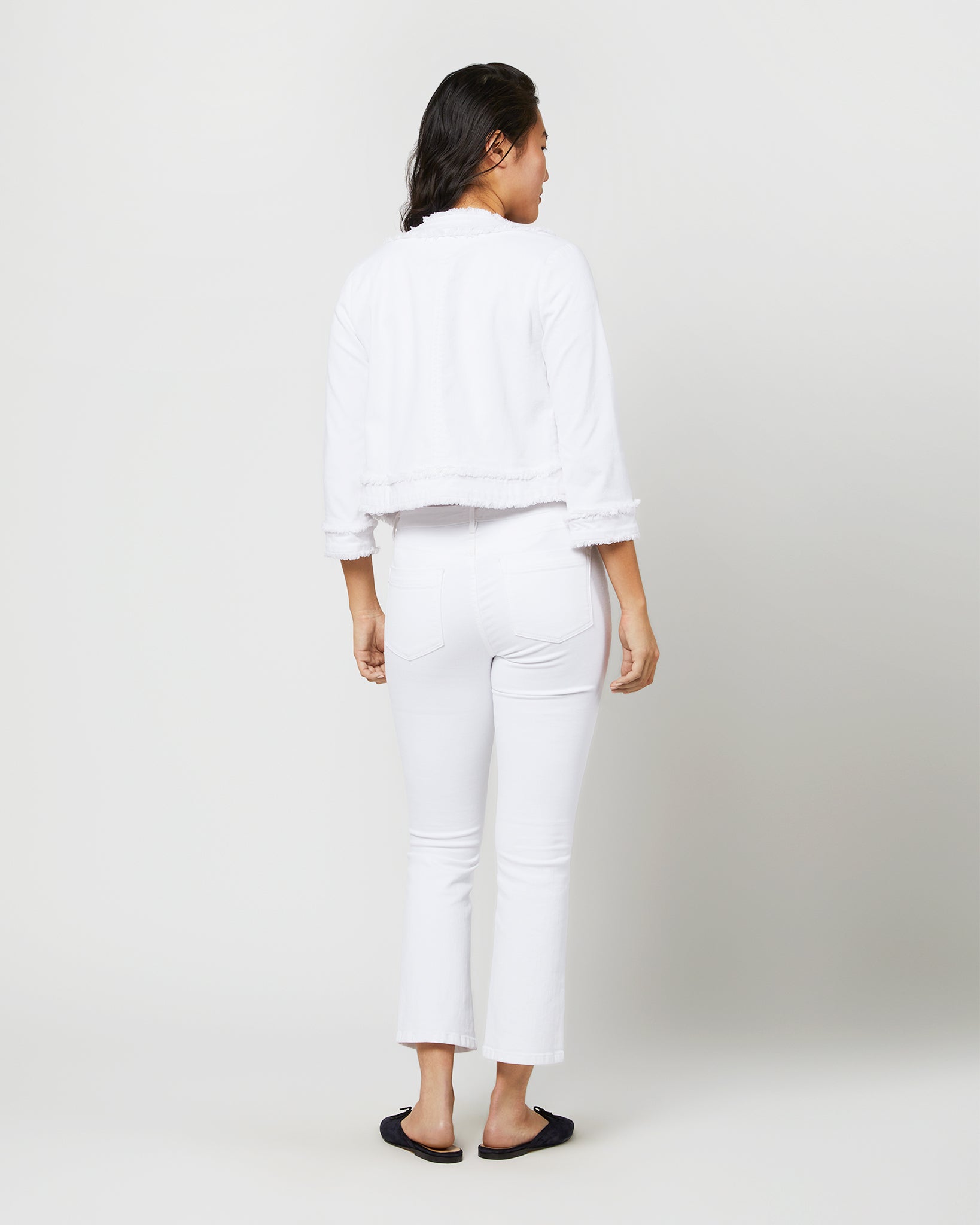 Kiki Jacket in White Stretch Denim | Shop Ann Mashburn