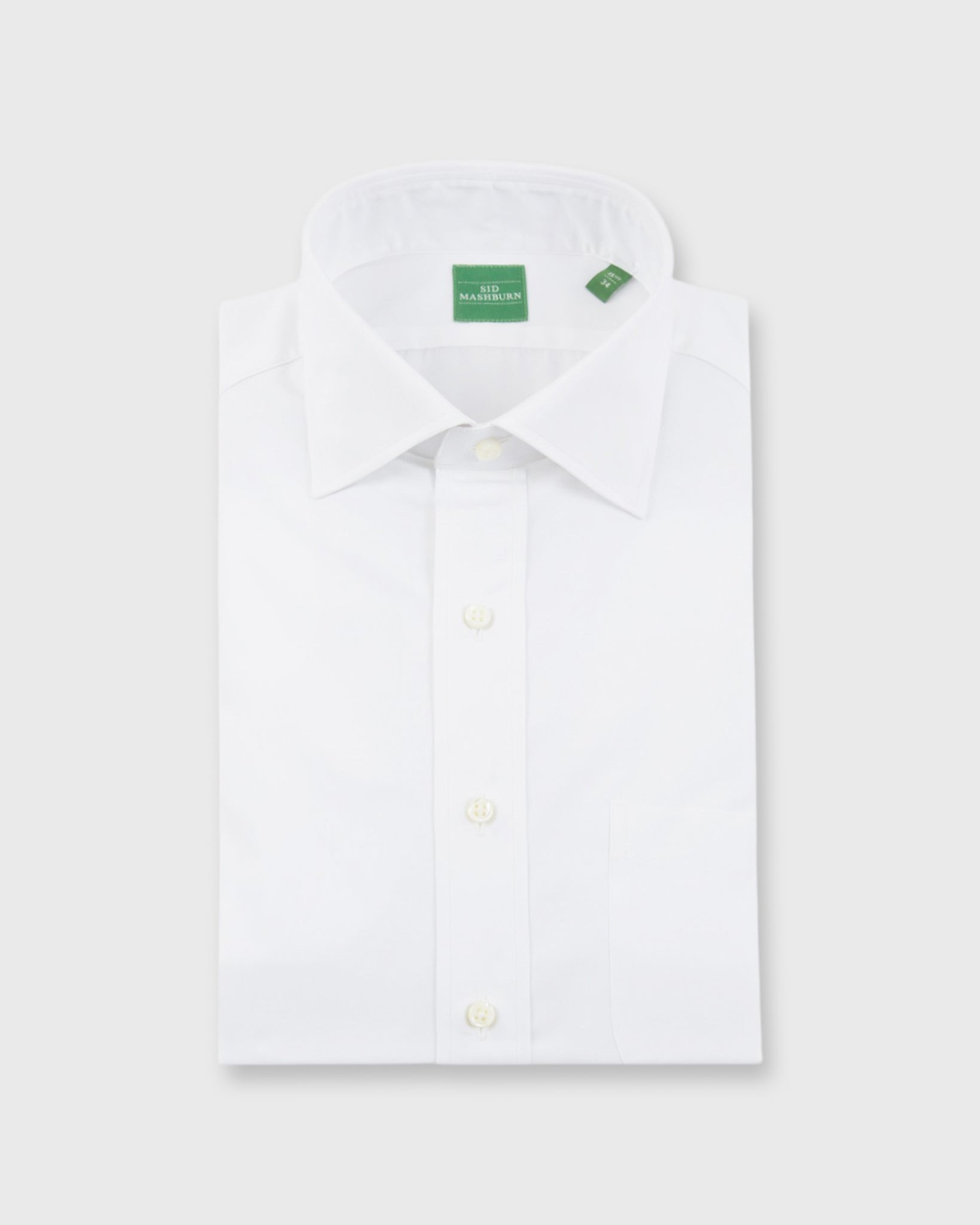 Spread Collar Dress Shirt in White Poplin | Shop Sid Mashburn