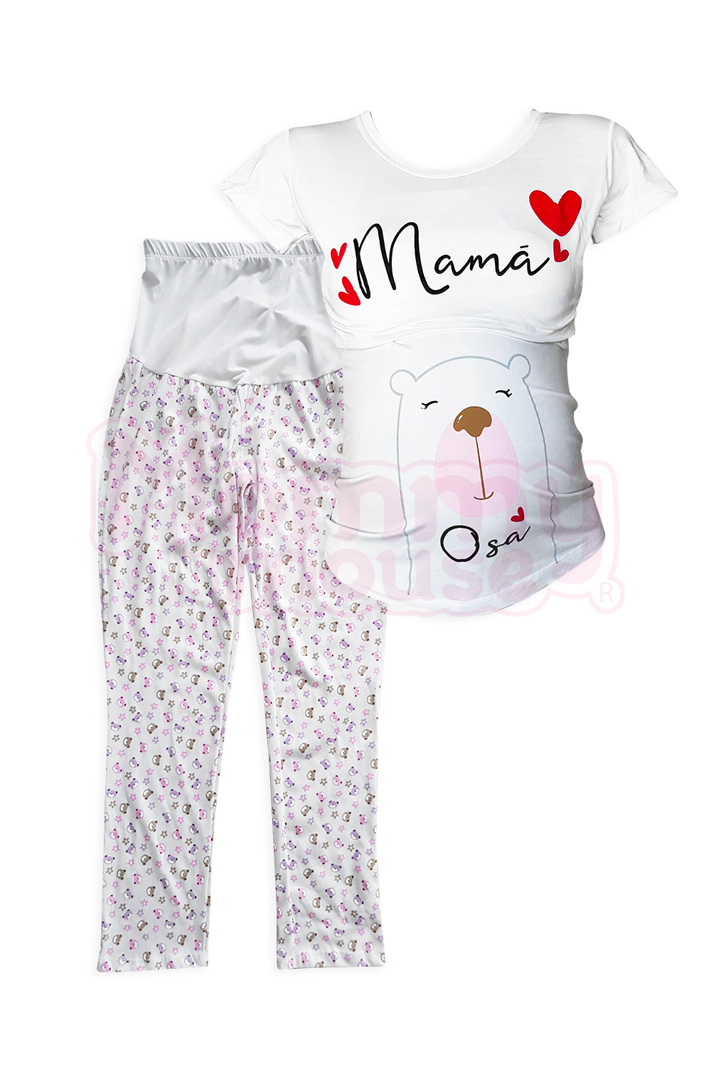 Visión general casete Supermercado Pijama maternidad-lactancia mc. Mamá Osa corazón – Mouse Apparel