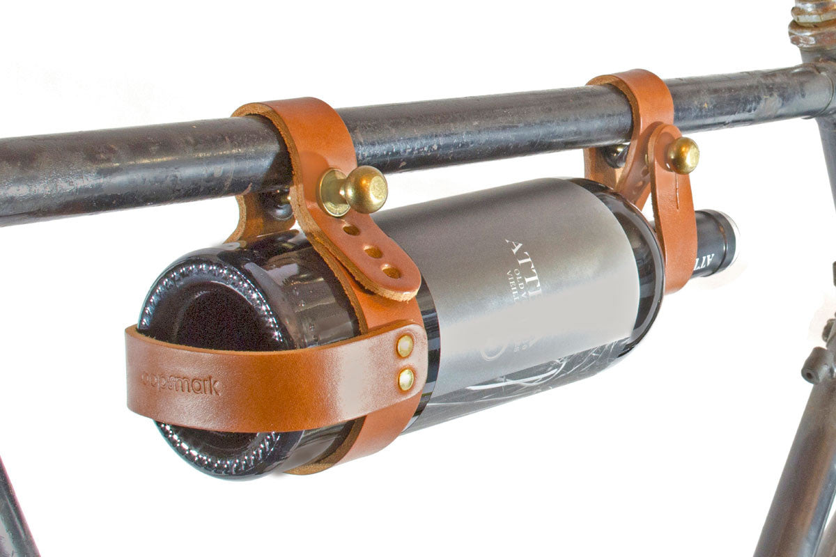 Bicycle Wine Rack in Leather - Oopsmark