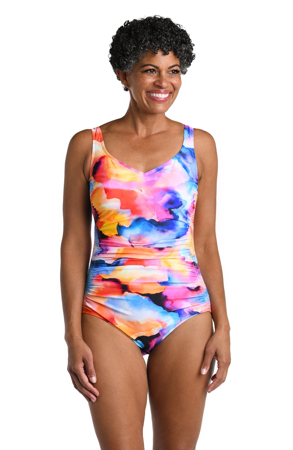 Solid Side Shirred One Piece – MAXINE OF HOLLYWOOD