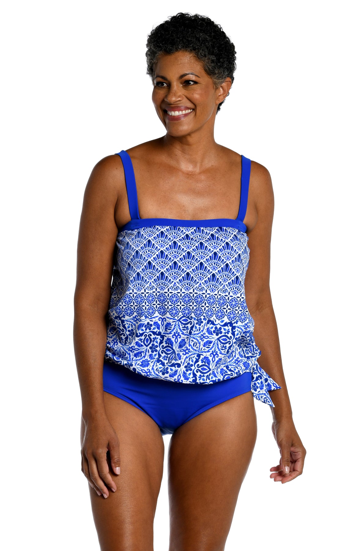 Blouson Tankini Top in Mystic Palm, Bikini