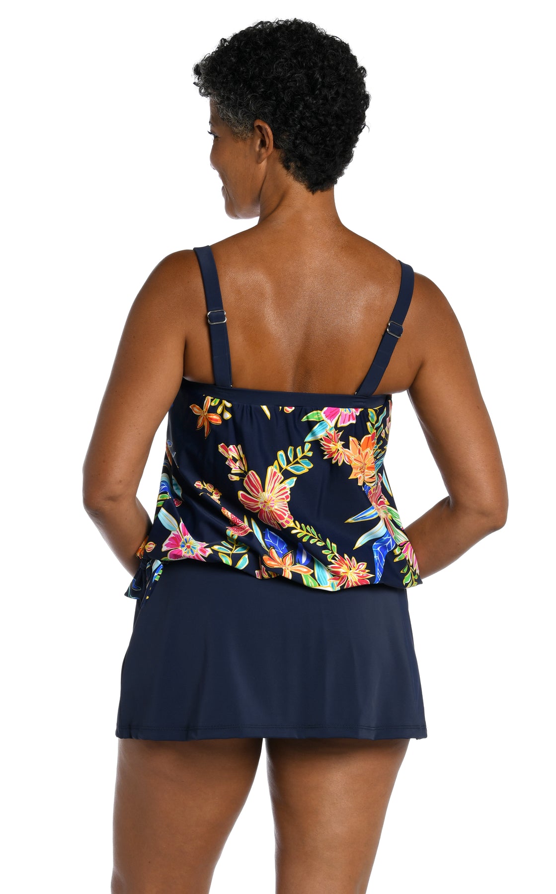 Bandeau Blouson Tankini Top