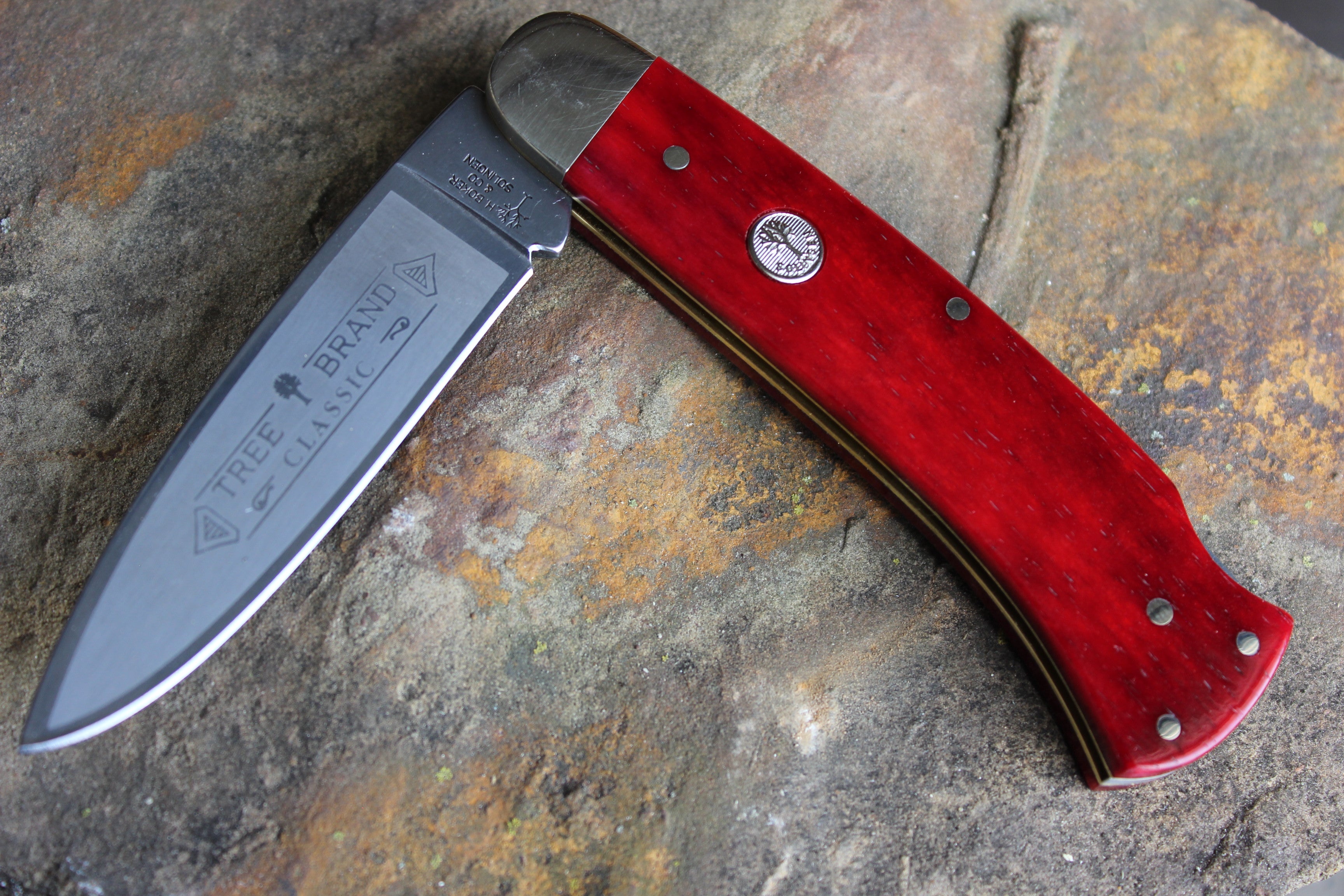 BOKER PLUS Vintage Series RED LOCKBACK Straight Folding Pocket Knife B – KY  KNIVES