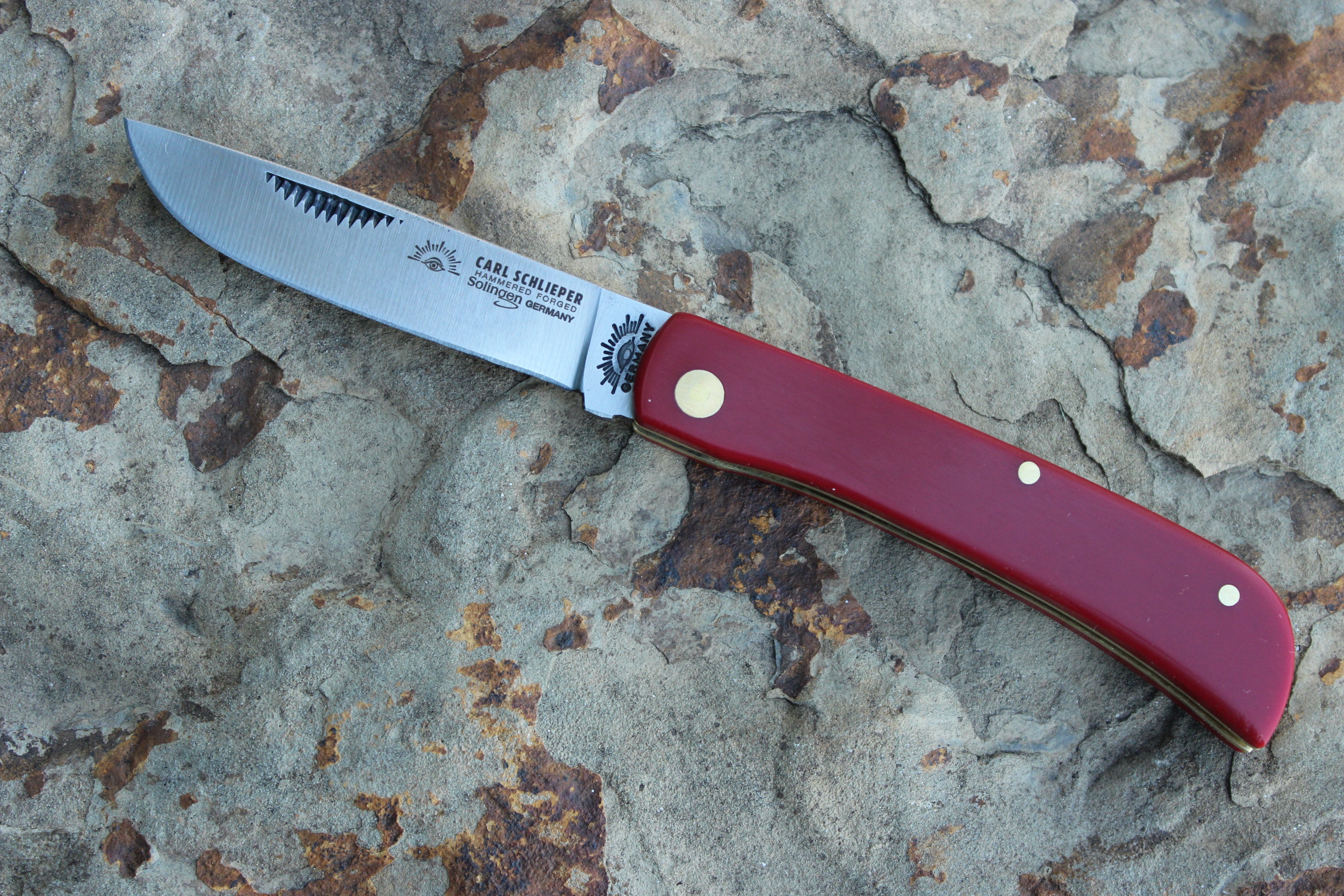 Eye Brand Clodbuster Junior Folding Knife (Red Wave Mica Pearl