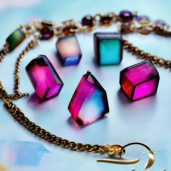 Various resin "gems" of different colors made with pigments for epoxy resin.