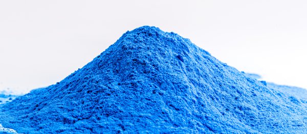 A small mound of blue mica powder.