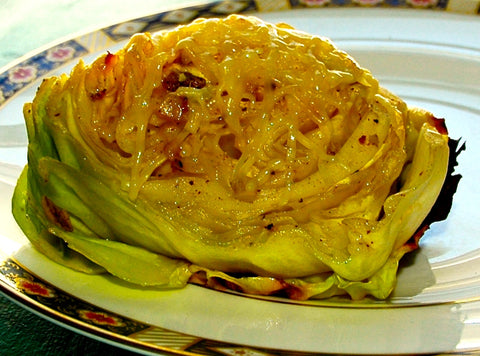 Grilled Cabbage with Parmigiano Cheese