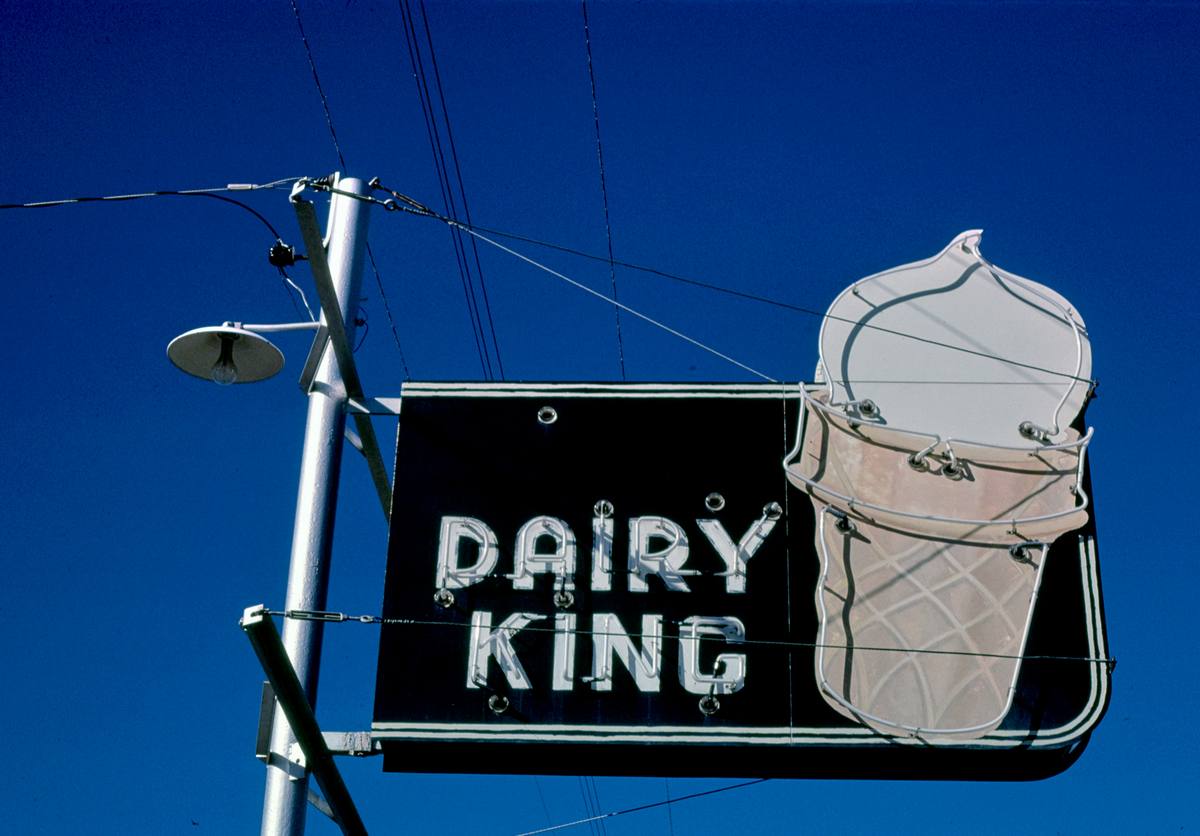 Historic Photo : 1980 Dairy King ice cream sign, Rt. 83, Oakley, Kansa -  Historic Pictoric