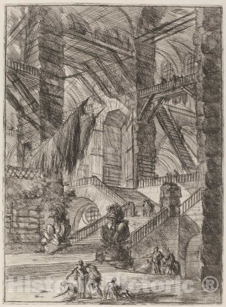 Art Print : Giovanni Battista Piranesi, The Staircase with Trophies, c ...