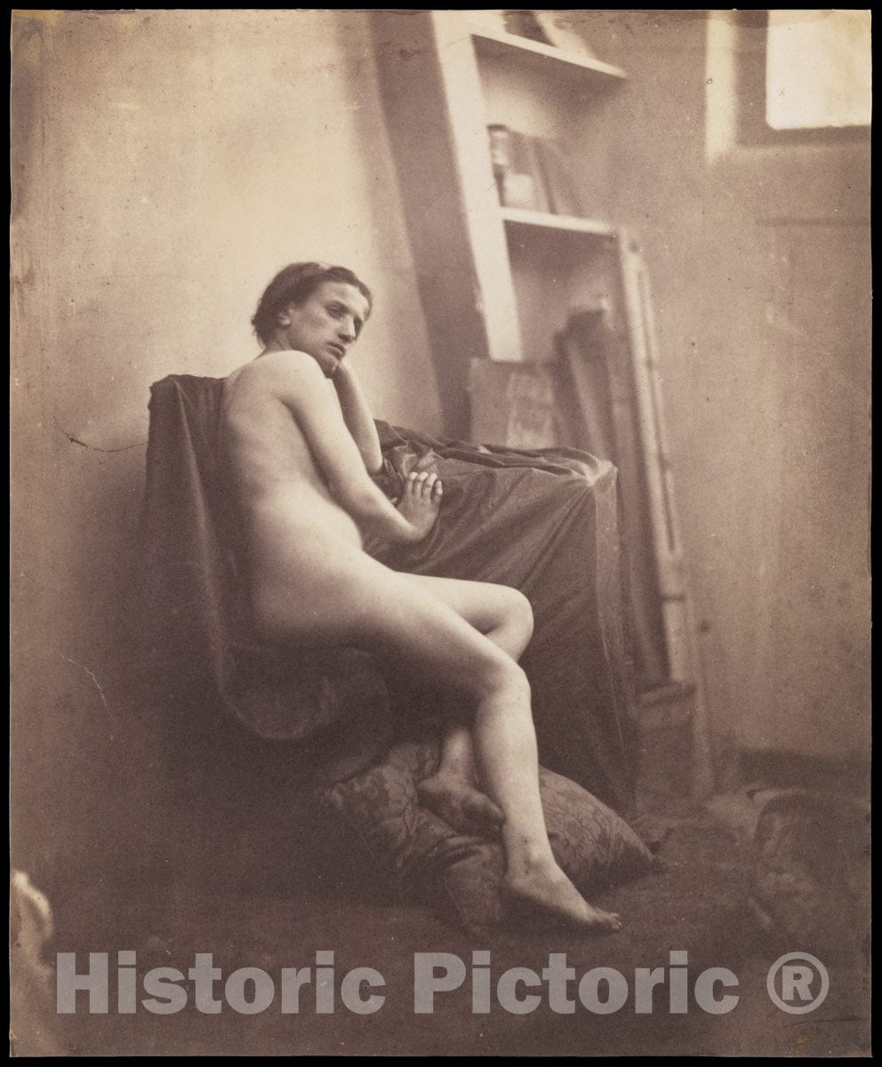 992px x 1200px - Photo Print : Franck-FranÃ§ois-GenÃ¨s Chauvassaignes - Female Nude in Studio  - Historic Pictoric