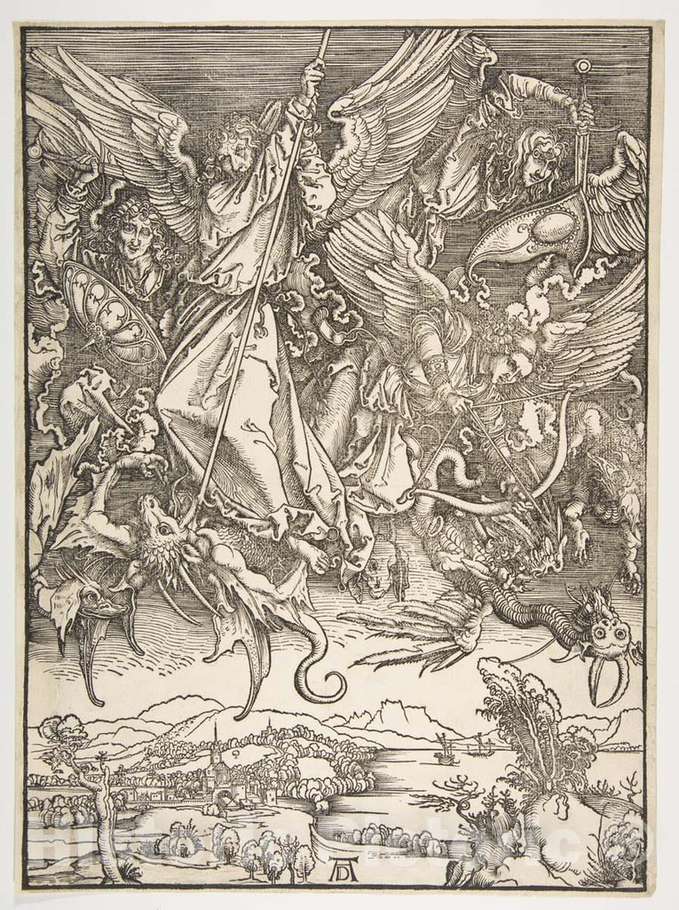 Art Print : Albrecht Dürer - Saint Michael and The Dragon, from The Ap ...