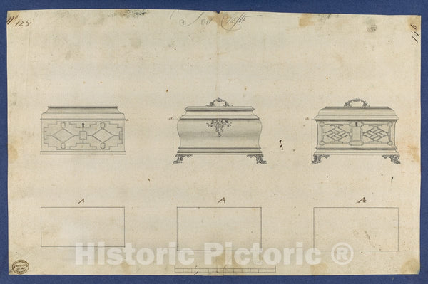 Art Print : Thomas Chippendale - Tea Chests, in Chippendale Drawings ...
