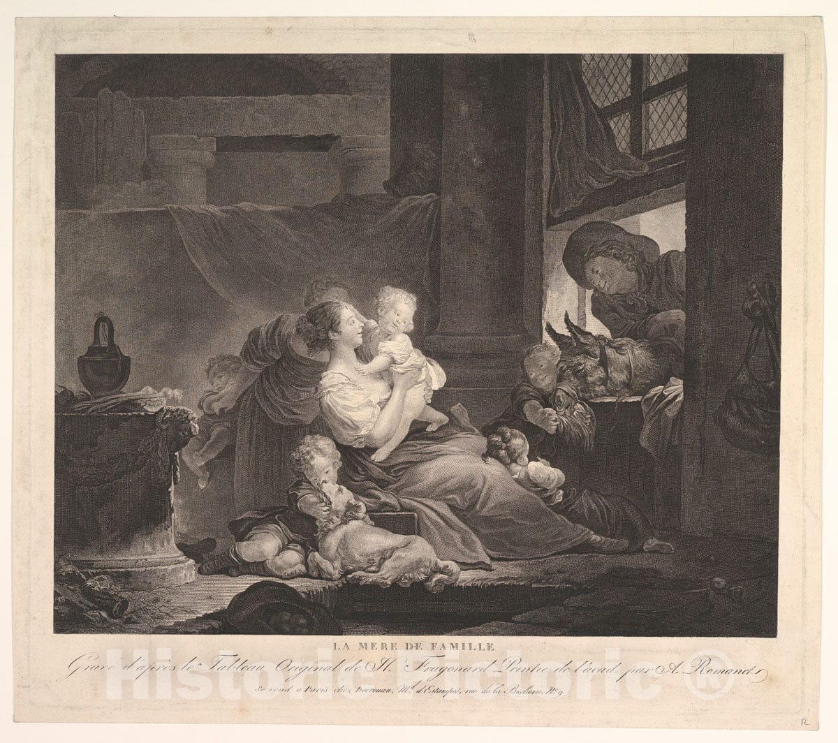 Jean Honoré Fragonard - La Mere de Famille - Historic Pictoric