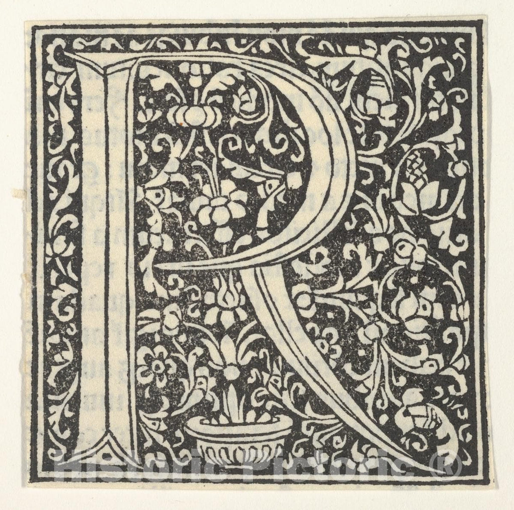Anonymous, Italian, 15th Century - Initial Letter R with Floral Pattern ...
